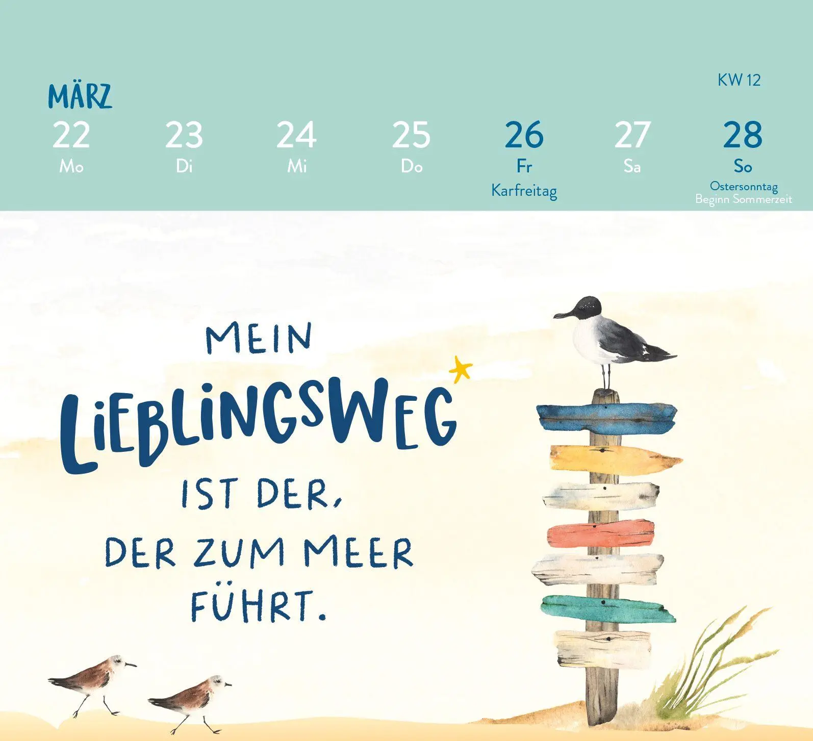Bild: 4036442014325 | Mini-Wochenkalender 2027: MEER ist Balsam für die Seele | Rosenbusch