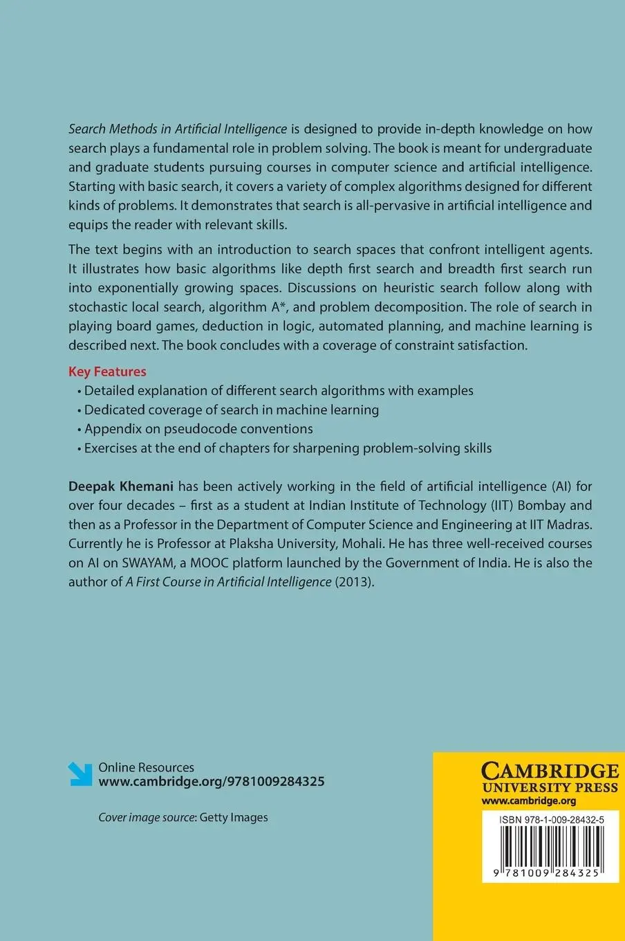 Rückseite: 9781009284325 | Search Methods in Artificial Intelligence | Deepak Khemani | Buch