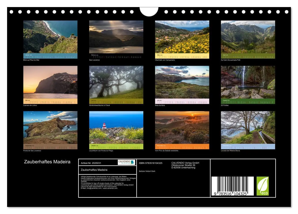 Bild: 9783516104325 | Zauberhaftes Madeira (Wandkalender 2026 DIN A4 quer), CALVENDO...