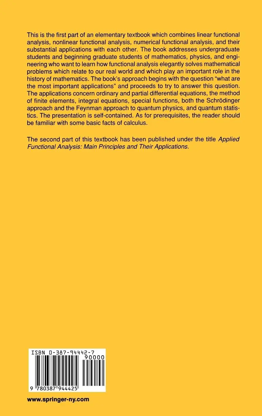 Rückseite: 9780387944425 | Applied Functional Analysis | Applications to Mathematical Physics