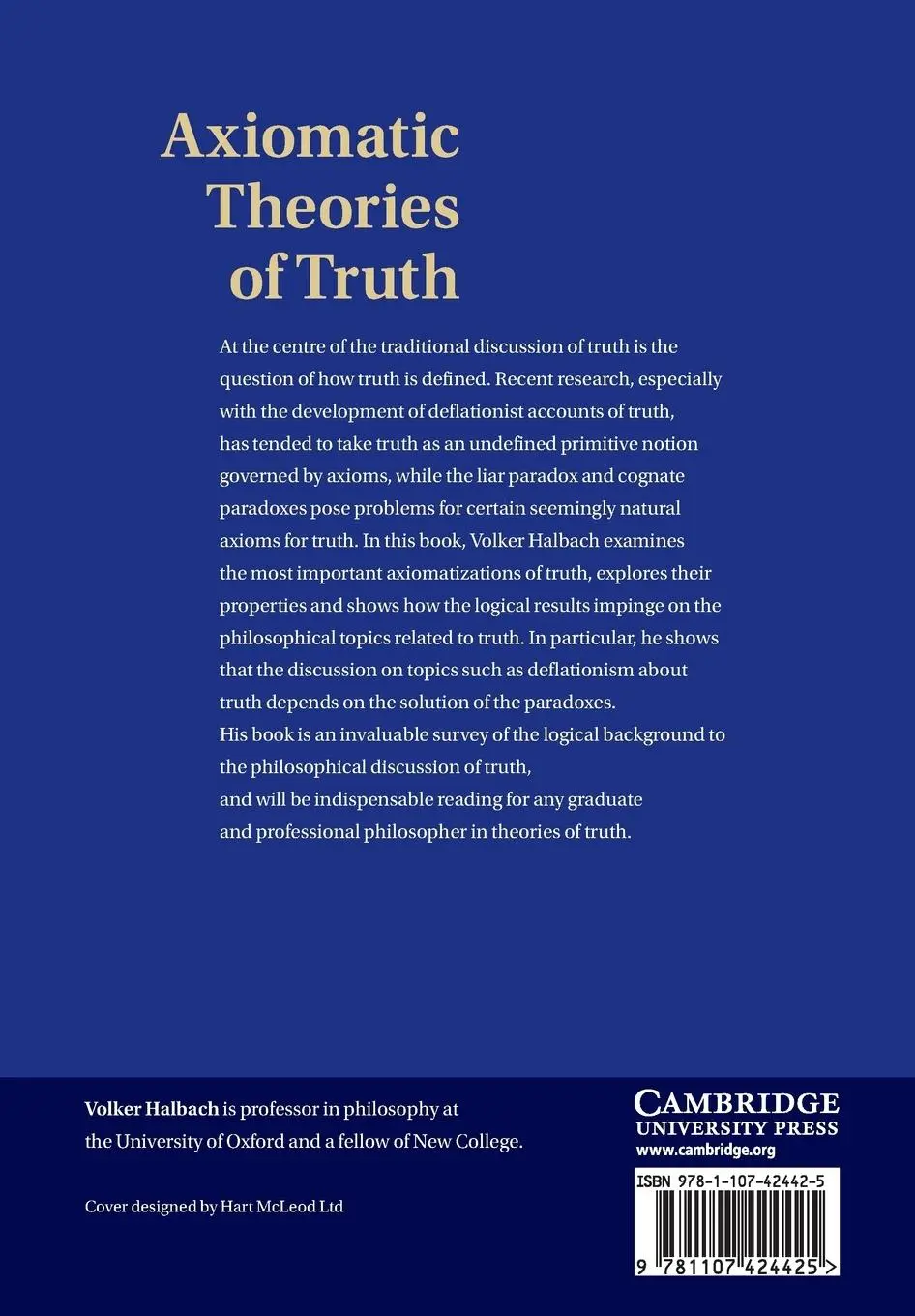 Rückseite: 9781107424425 | Axiomatic Theories of Truth | Volker Halbach | Taschenbuch | Englisch