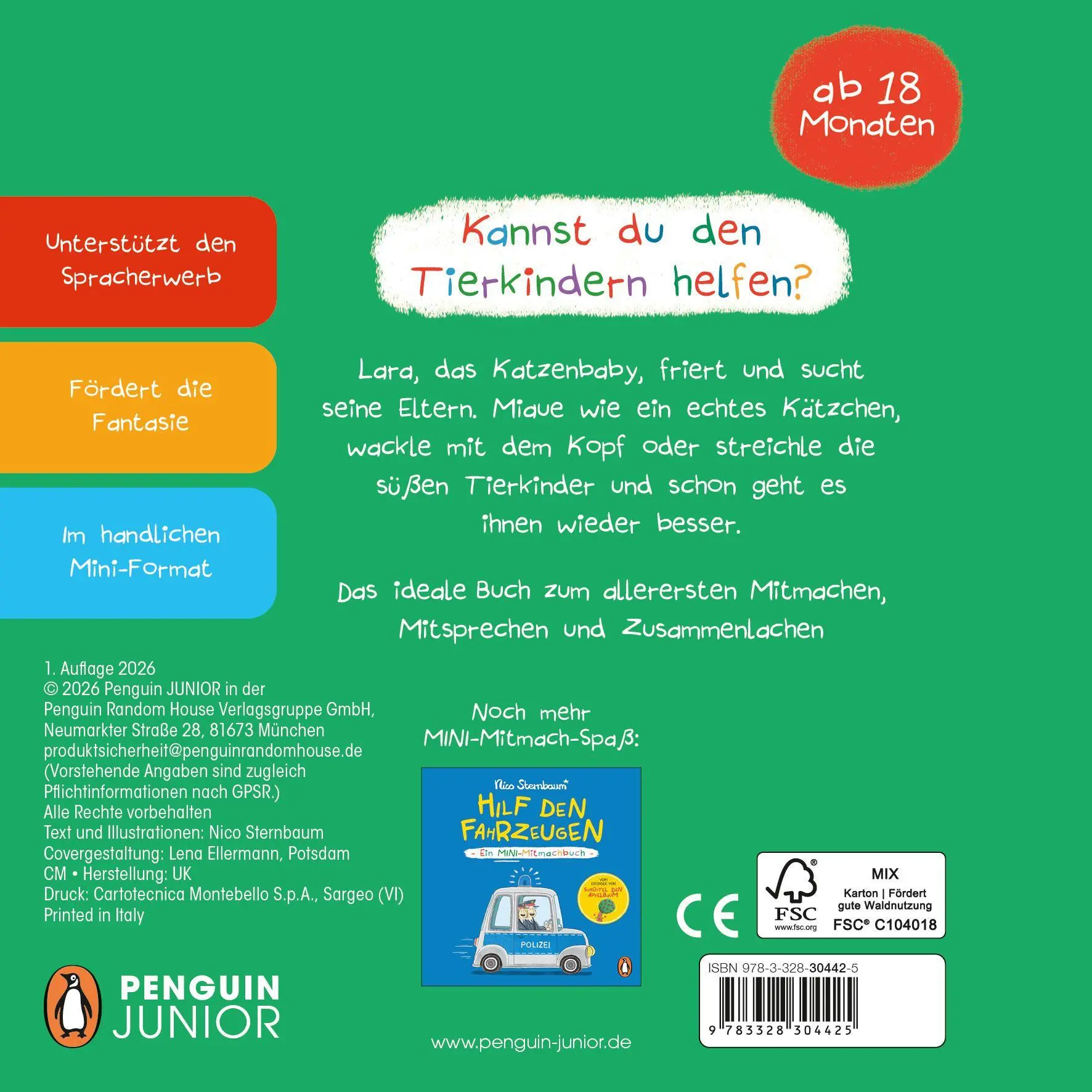 Bild: 9783328304425 | Hilf den Tierkindern | Nico Sternbaum | Buch | 22 S. | Deutsch | 2026