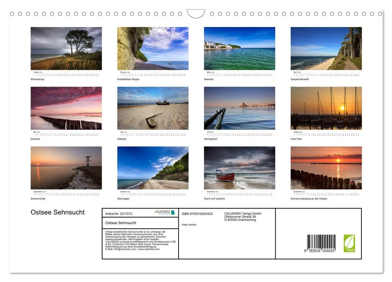 Bild: 9783516024425 | Ostsee Sehnsucht (Wandkalender 2026 DIN A3 quer), CALVENDO...