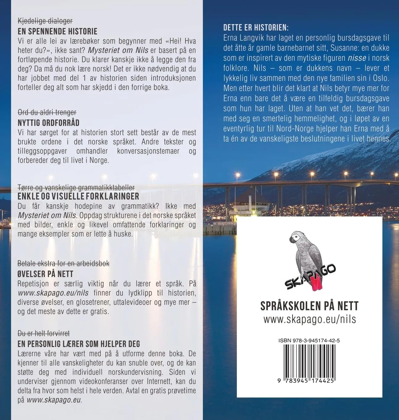 Rückseite: 9783945174425 | Mysteriet om Nils. Lær norsk med en spennende historie. Norskkurs...
