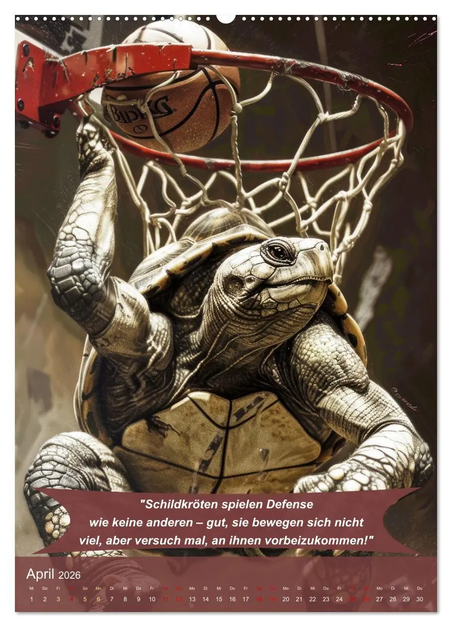 Bild: 9783516254525 | Der tierisch lustige Basketball-Kalender (Wandkalender 2026 DIN A2...