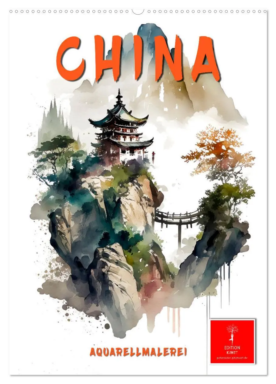 Cover: 9783516324525 | China - Aquarellmalerei (Wandkalender 2026 DIN A2 hoch), CALVENDO...