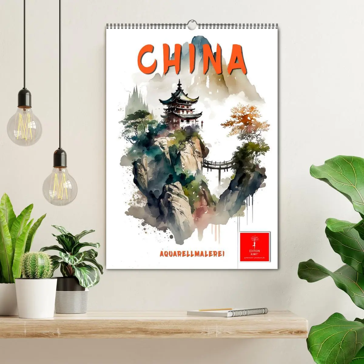 Bild: 9783516324525 | China - Aquarellmalerei (Wandkalender 2026 DIN A2 hoch), CALVENDO...