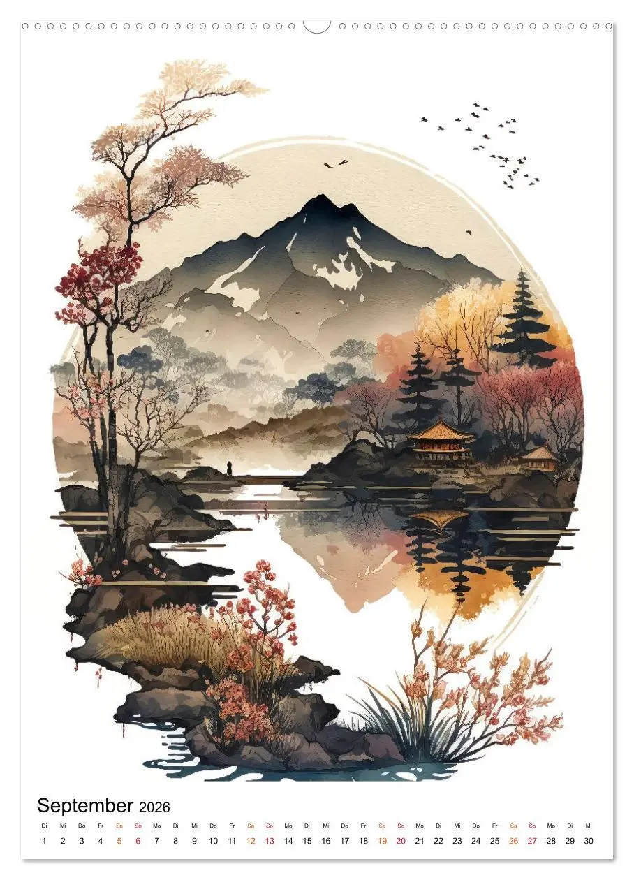 Bild: 9783516324525 | China - Aquarellmalerei (Wandkalender 2026 DIN A2 hoch), CALVENDO...