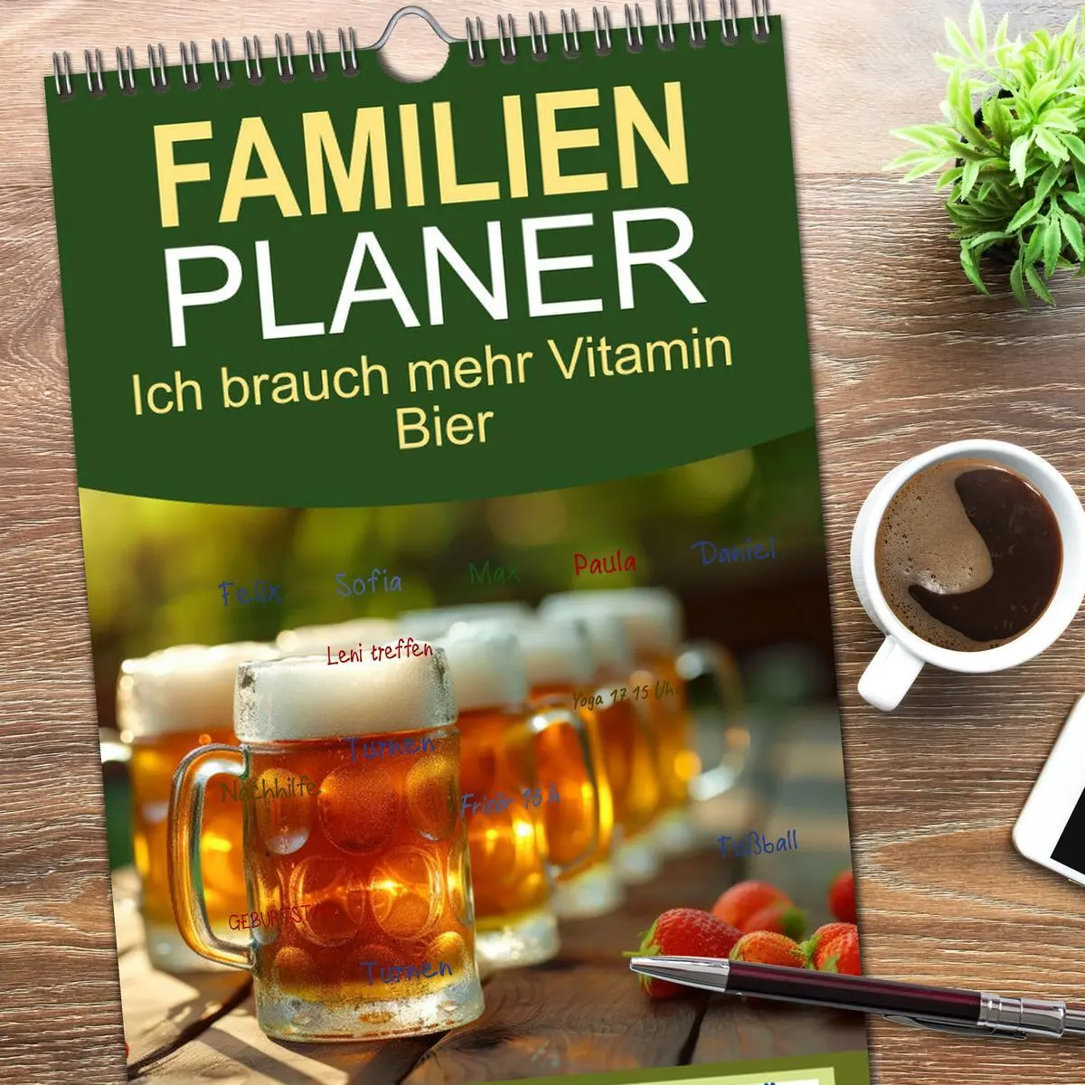Bild: 9783516494525 | Familienplaner 2026 - Ich brauch mehr Vitamin Bier mit 5 Spalten...