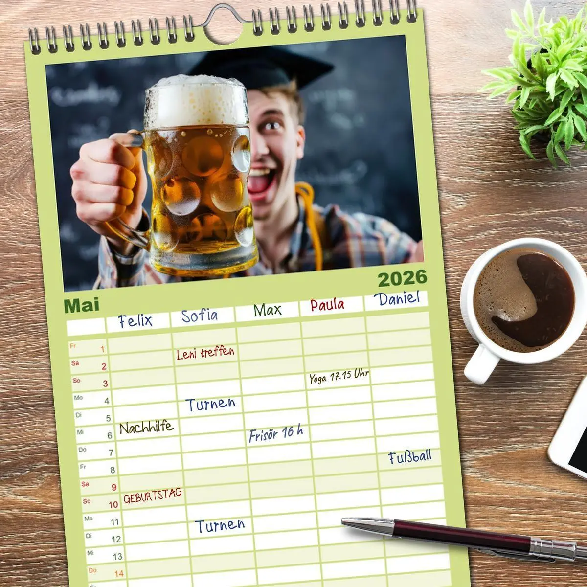 Bild: 9783516494525 | Familienplaner 2026 - Ich brauch mehr Vitamin Bier mit 5 Spalten...