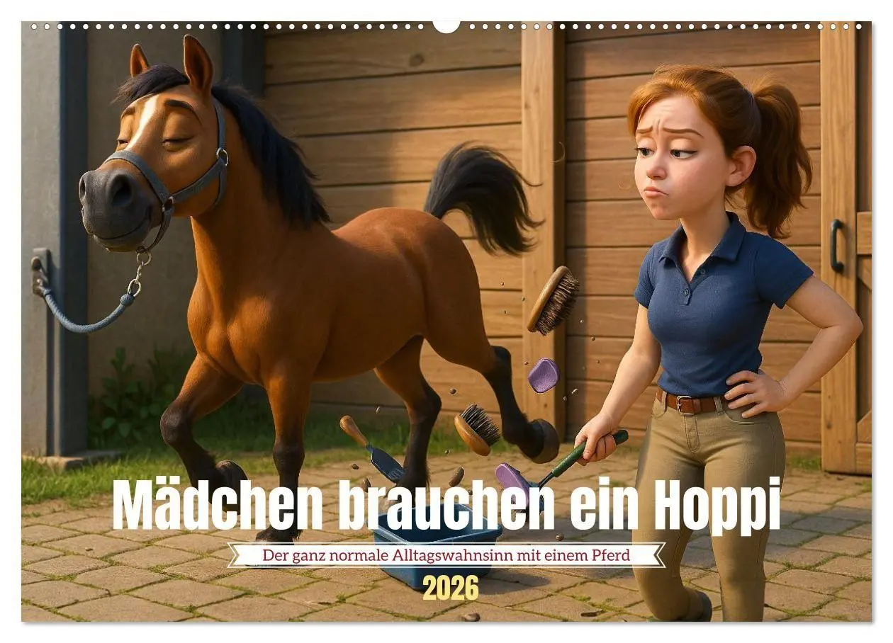 Cover: 9783516704525 | Mädchen brauchen ein Hoppi (Wandkalender 2026 DIN A2 quer),...