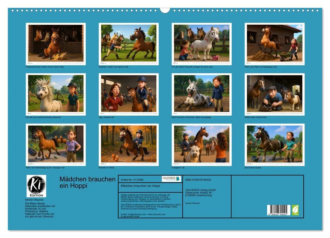 Bild: 9783516704525 | Mädchen brauchen ein Hoppi (Wandkalender 2026 DIN A2 quer),...