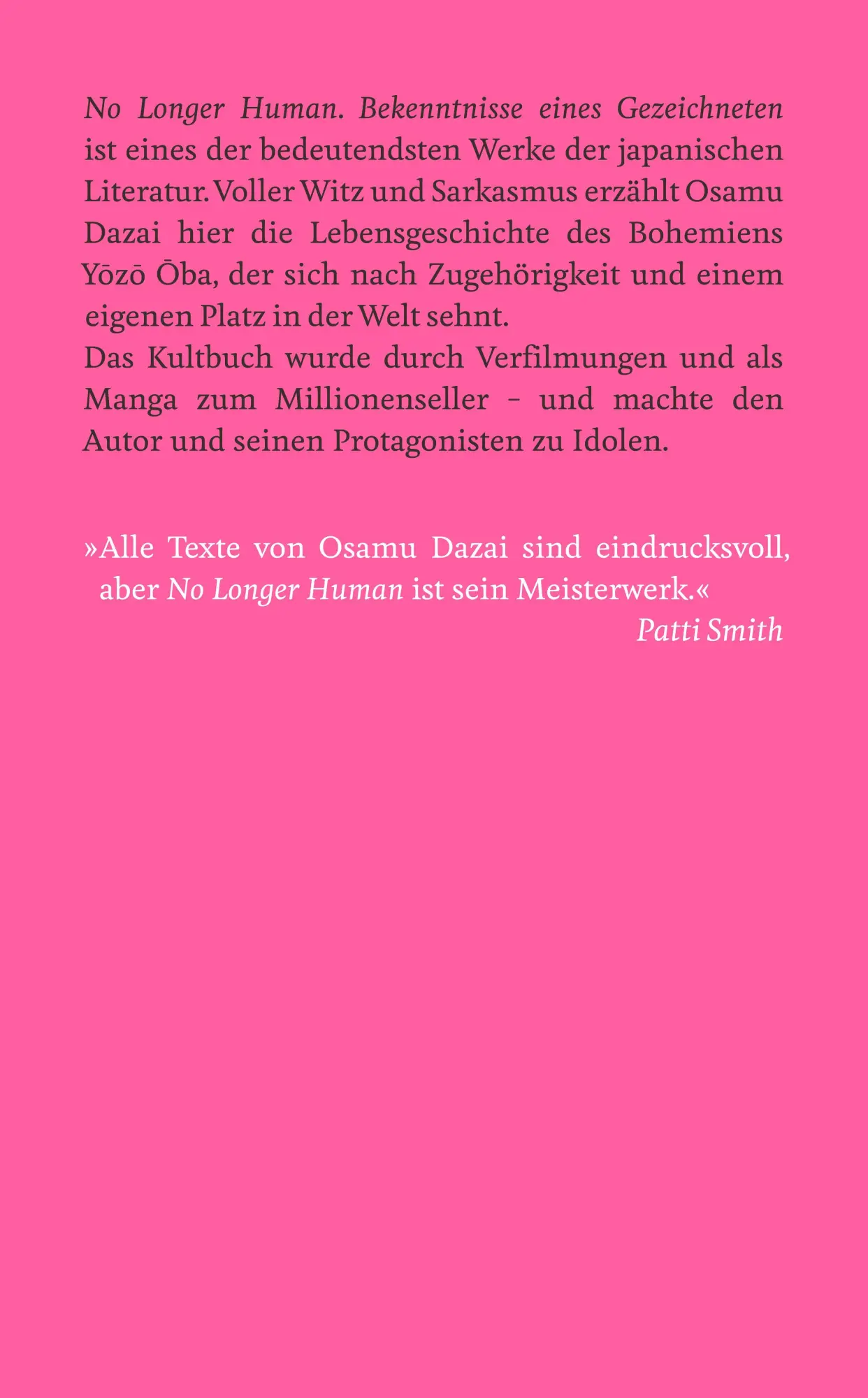 Rückseite: 9783518474525 | No Longer Human | Osamu Dazai | Taschenbuch | 150 S. | Deutsch | 2024