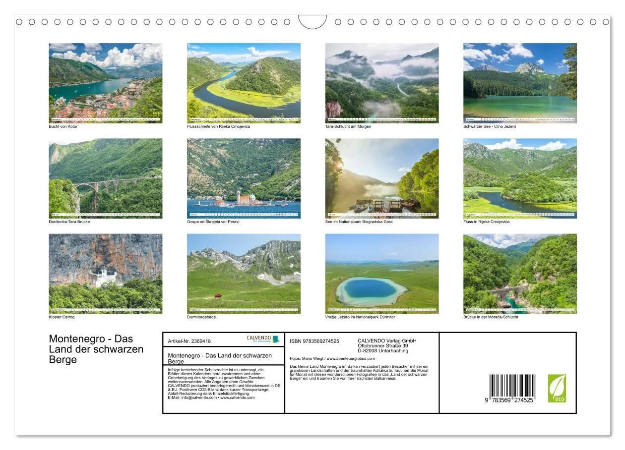Bild: 9783569274525 | Montenegro - Das Land der schwarzen Berge (Wandkalender 2027 DIN A3...