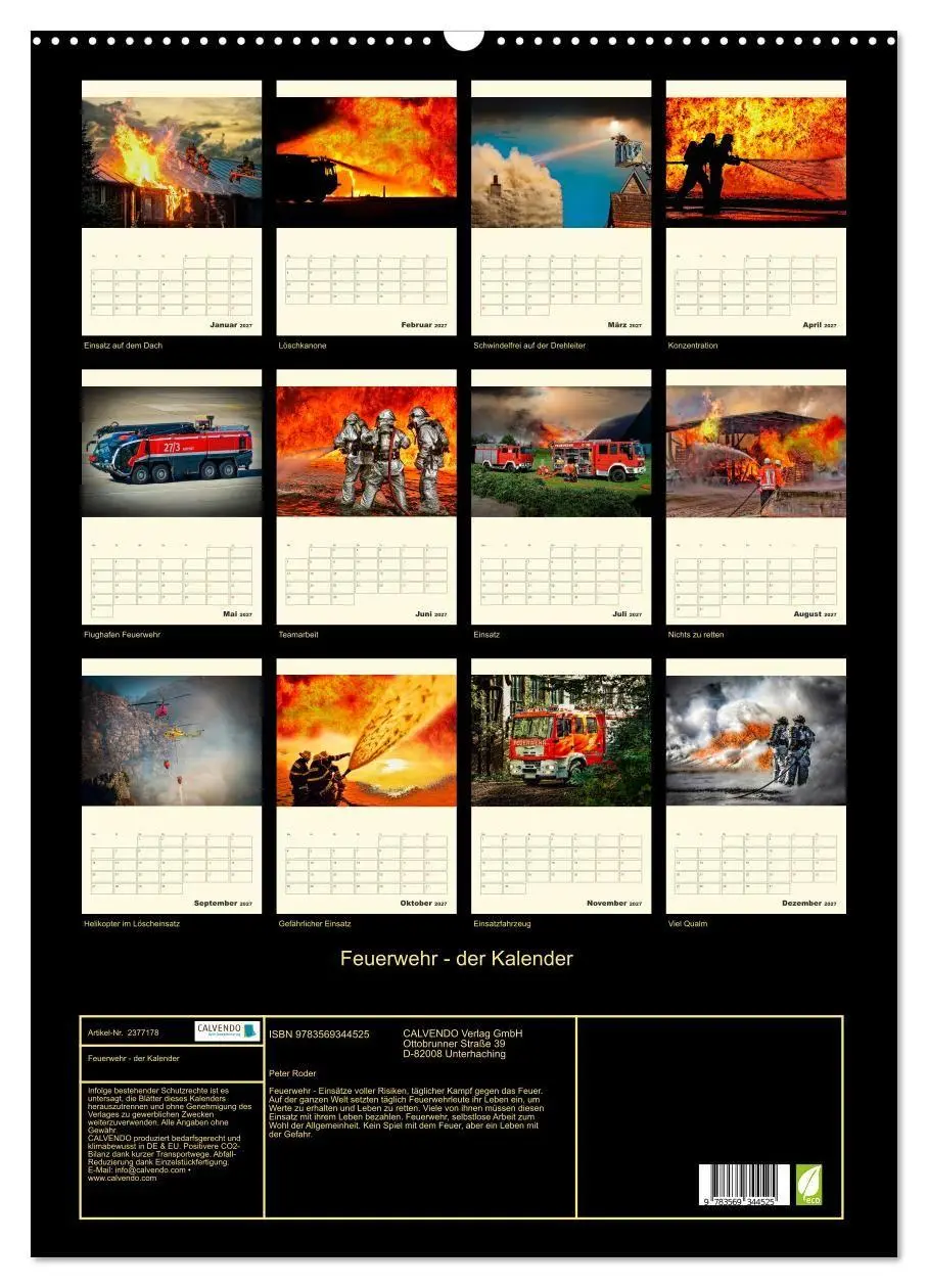 Bild: 9783569344525 | Feuerwehr - der Kalender (Wandkalender 2027 DIN A2 hoch), CALVENDO...