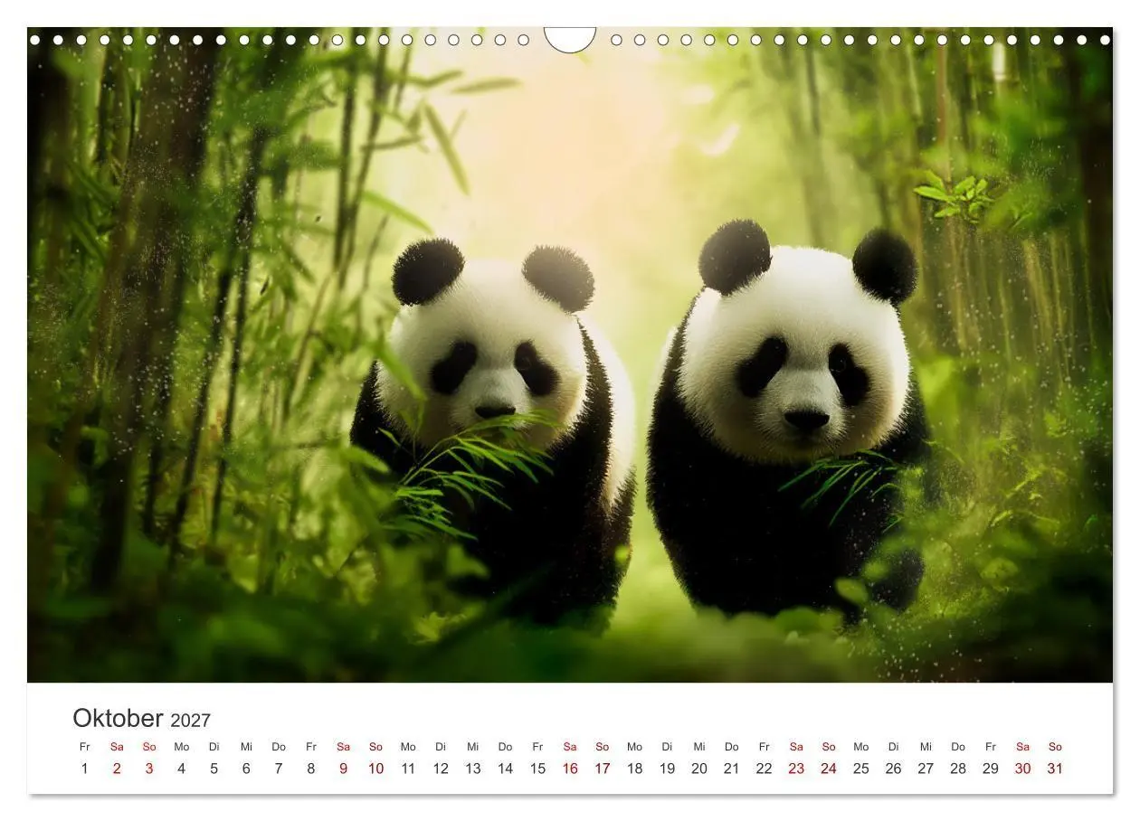 Bild: 9783516934625 | Schwarz auf Weiß - Der Panda-Kalender (Wandkalender 2027 DIN A3...