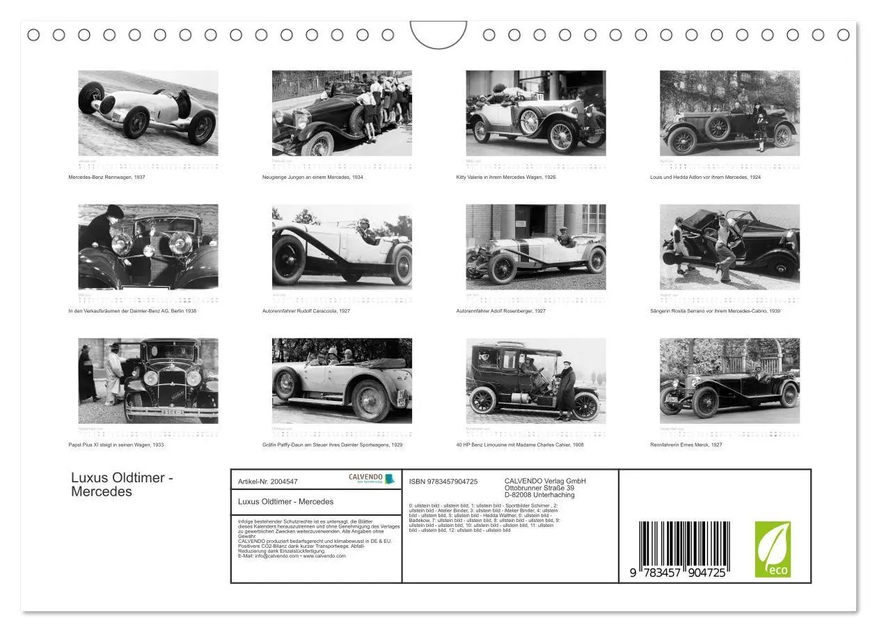 Bild: 9783457904725 | Luxus Oldtimer - Mercedes (Wandkalender 2026 DIN A4 quer), CALVENDO...