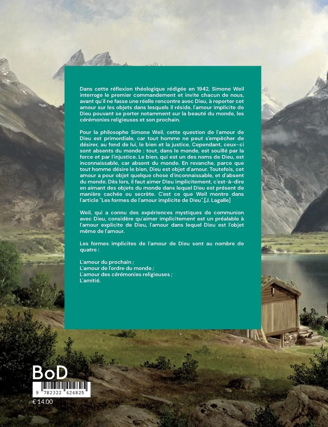 Rückseite: 9782322424825 | Les Formes de l'amour implicite de Dieu | Simone Weil | Taschenbuch