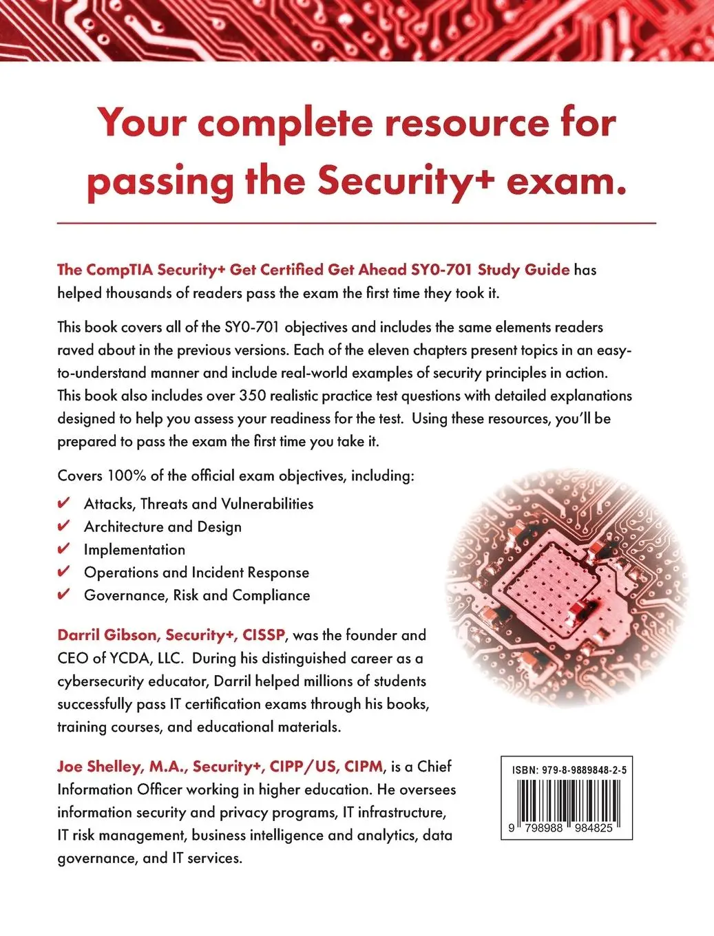 Rückseite: 9798988984825 | CompTIA Security+ Get Certified Get Ahead | SY0-701 Study Guide | Buch