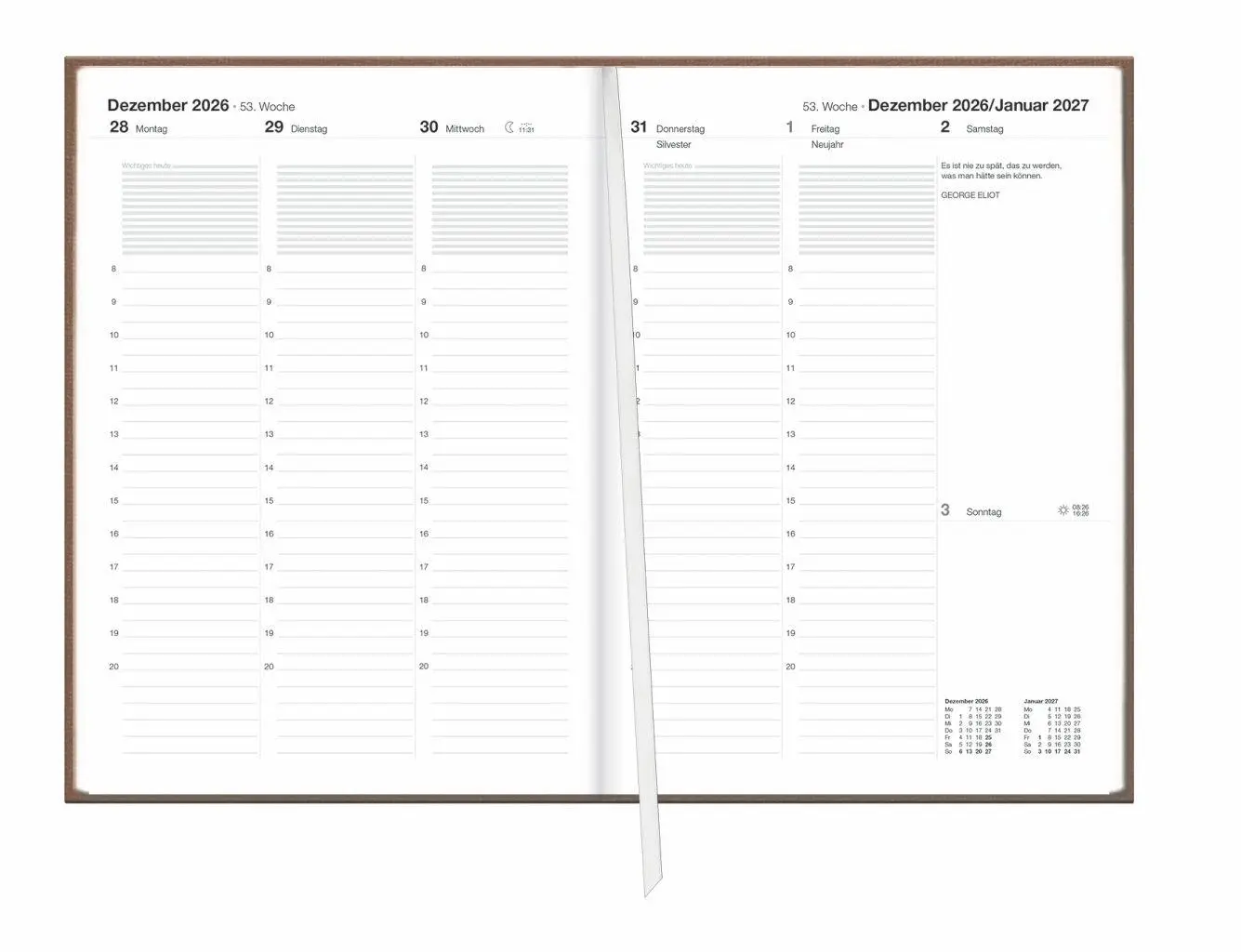 Bild: 9783756414925 | Terminer A6, Leinen sand 2027 | Heye | Buch | Bürokalender Heye | 2027