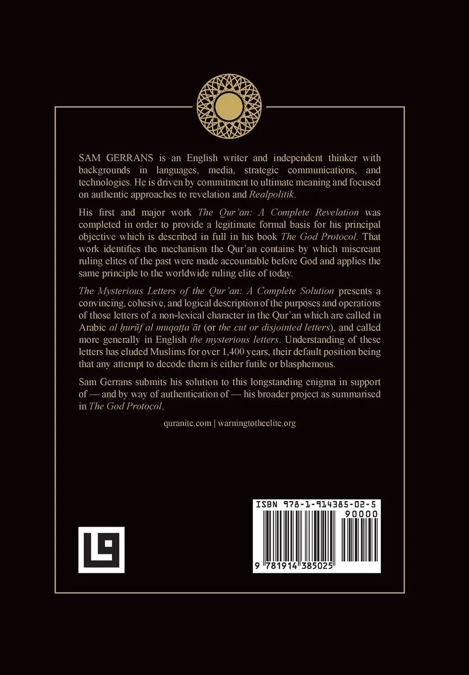 Rückseite: 9781914385025 | The Mysterious Letters of the Qur'an | A Complete Solution | Gerrans