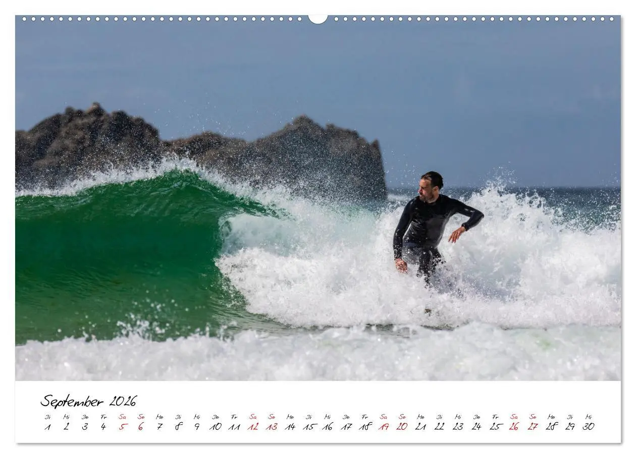 Bild: 9783457565025 | Surfen in der Bretagne (Wandkalender 2026 DIN A2 quer), CALVENDO...