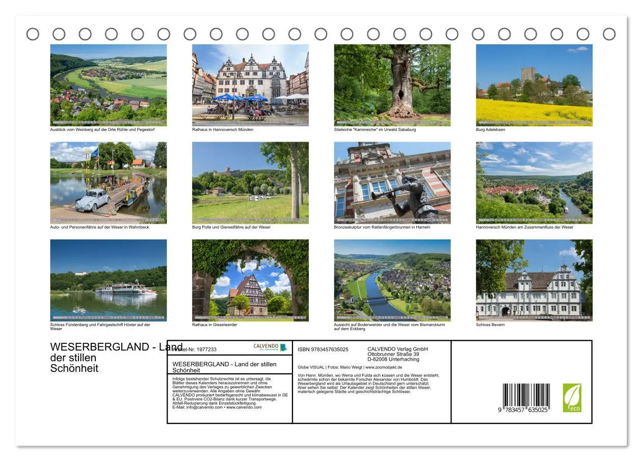 Bild: 9783457635025 | WESERBERGLAND - Land der stillen Schönheit (Tischkalender 2026 DIN...