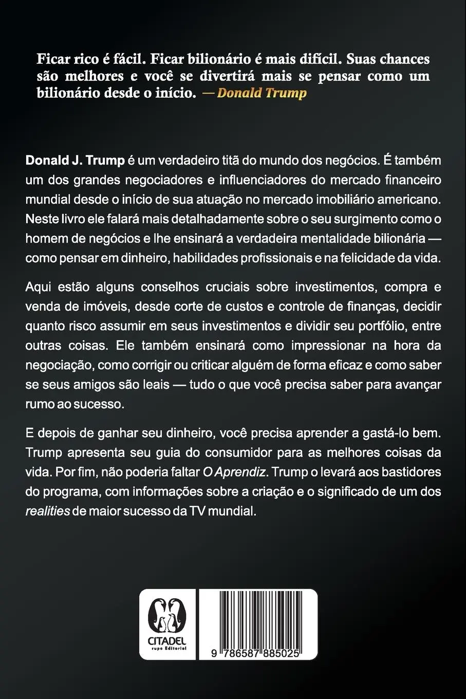 Rückseite: 9786587885025 | Pense como um bilionário | Donald Trump | Taschenbuch | Paperback