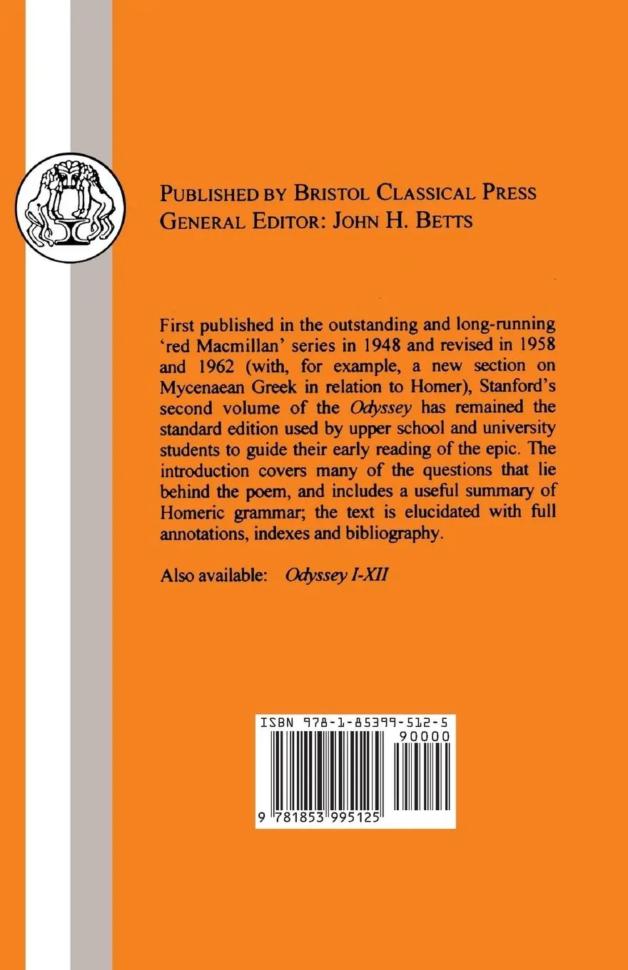 Rückseite: 9781853995125 | Homer | Odyssey: XIII-XXIV | W. Bedell Stanford (u. a.) | Taschenbuch