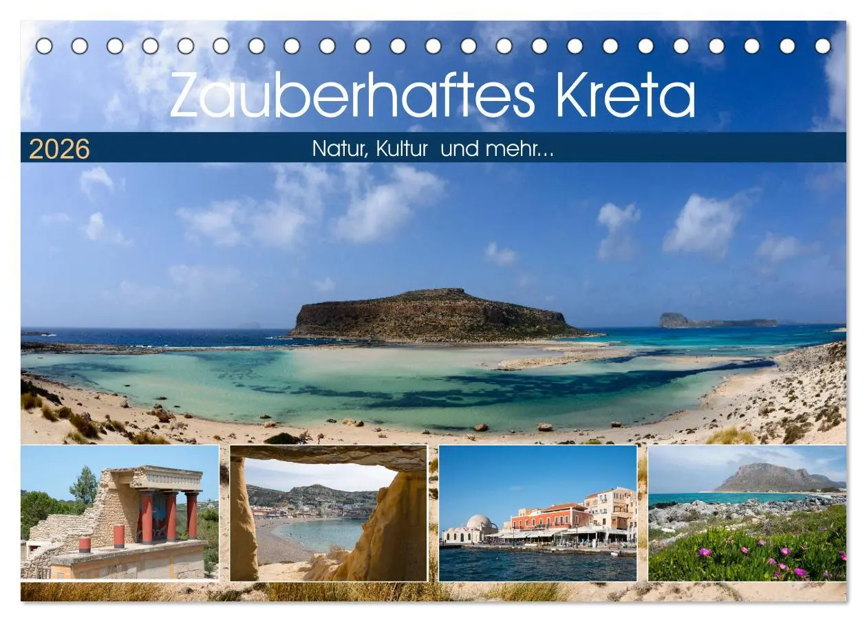 Cover: 9783457865125 | Zauberhaftes Kreta (Tischkalender 2026 DIN A5 quer), CALVENDO...