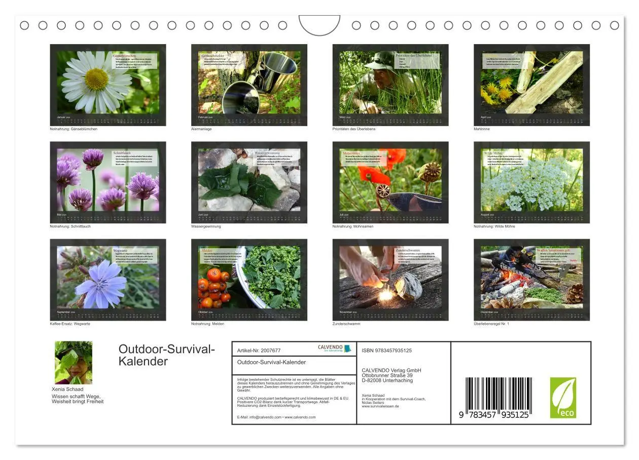 Bild: 9783457935125 | Outdoor-Survival-Kalender (Wandkalender 2026 DIN A4 quer), CALVENDO...
