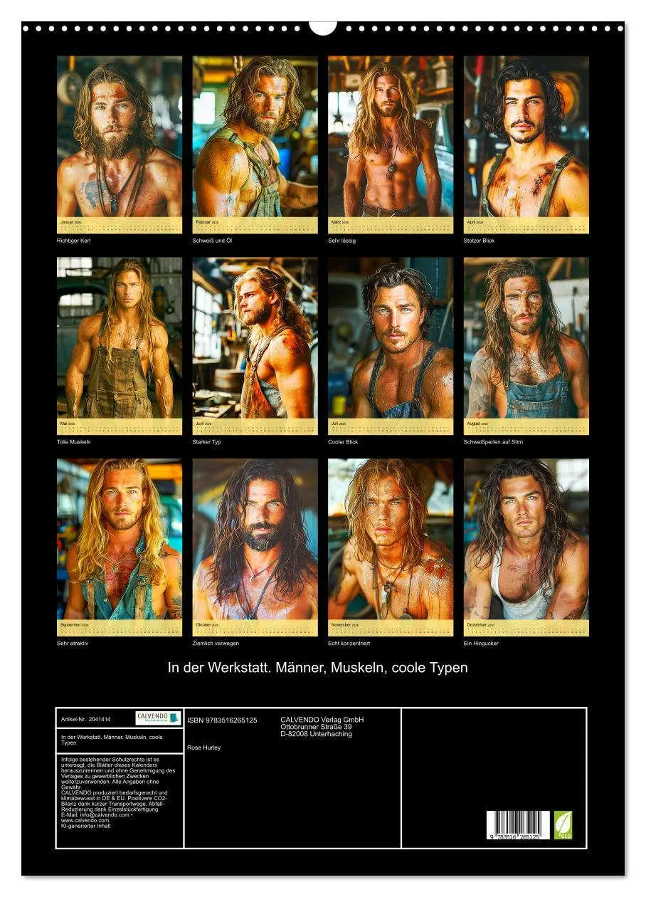 Bild: 9783516265125 | In der Werkstatt. Männer, Muskeln, coole Typen (Wandkalender 2026...