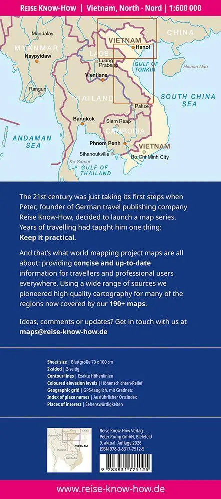 Bild: 9783831775125 | Reise Know-How Landkarte Vietnam, Nord Vietnam, North (1:600.000)