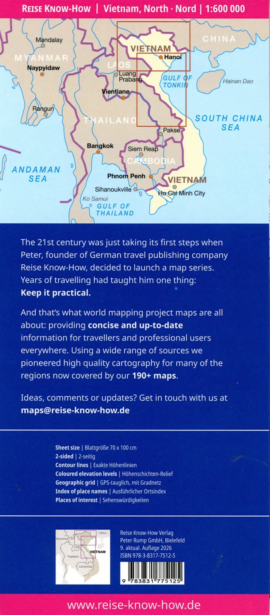 Bild: 9783831775125 | Reise Know-How Landkarte Vietnam, Nord Vietnam, North (1:600.000)