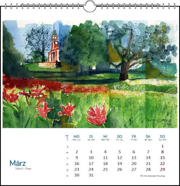 Bild: 9783861925125 | Bodensee Aquarell 2026 | Postkarten-Tischkalender | Erwin W Friese