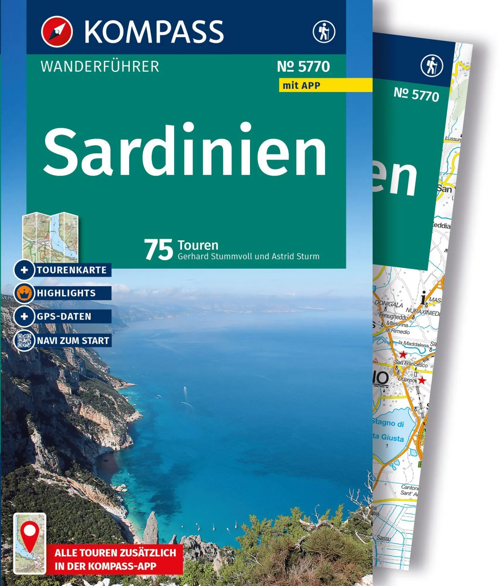 Cover: 9783991545125 | KOMPASS Wanderführer Sardinien, 75 Touren mit Extra-Tourenkarte | Buch