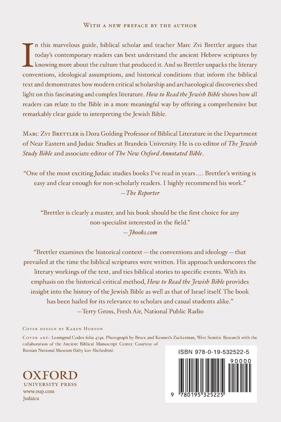 Rückseite: 9780195325225 | How to Read the Jewish Bible | Marc Brettler | Taschenbuch | Englisch