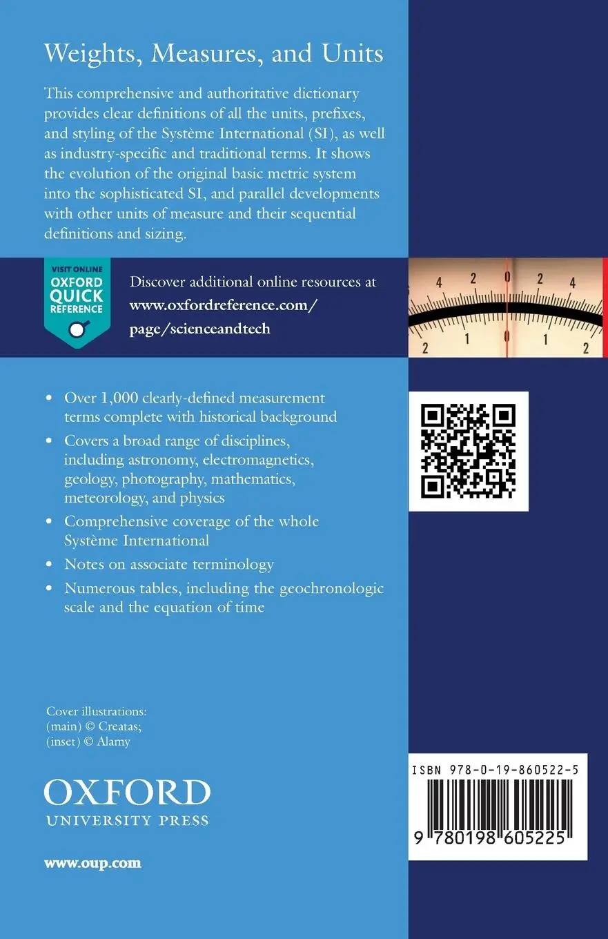 Rückseite: 9780198605225 | A Dictionary of Weights, Measures, and Units | Donald Fenna | Buch