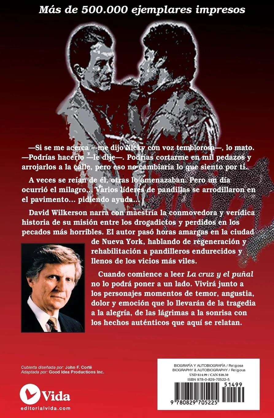 Rückseite: 9780829705225 | La Cruz y El Punal = The Cross and the Switchblade | Wilkerson (u. a.)