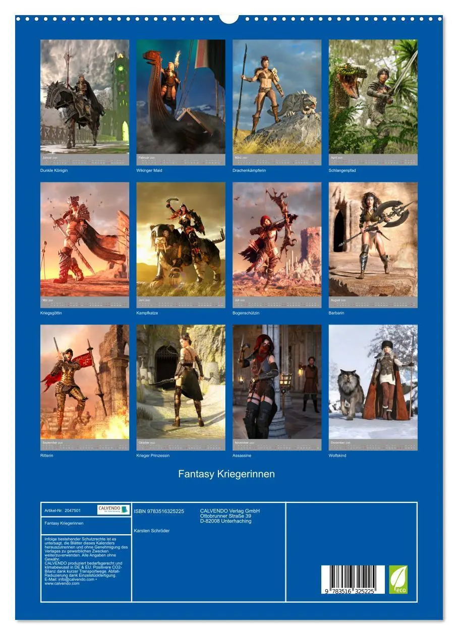 Bild: 9783516325225 | Fantasy Kriegerinnen (hochwertiger Premium Wandkalender 2026 DIN A2...