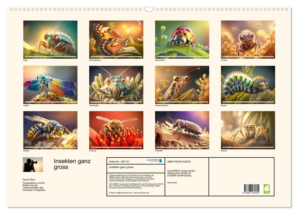 Bild: 9783457535325 | Insekten ganz gross (Wandkalender 2026 DIN A2 quer), CALVENDO...