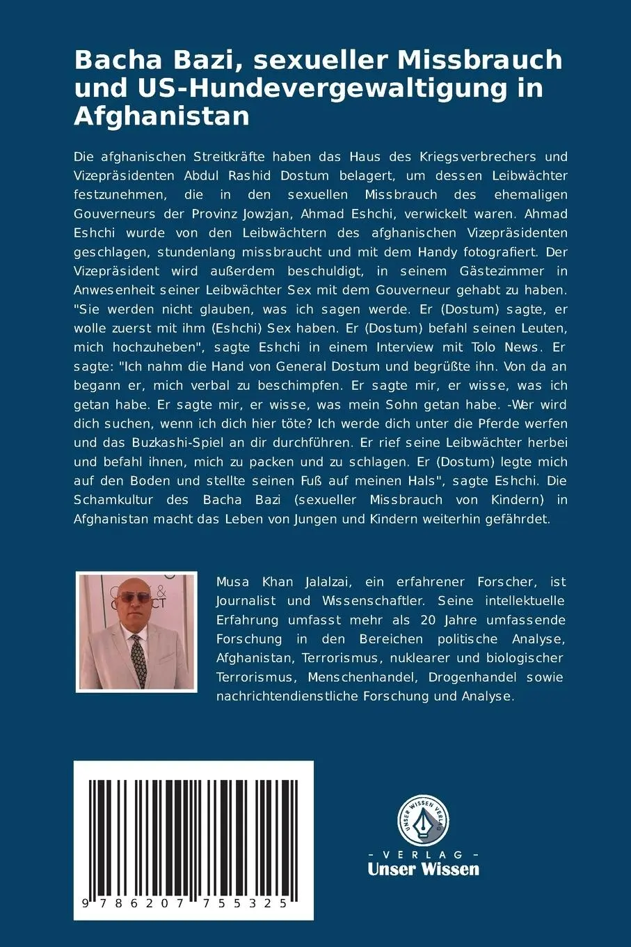 Rückseite: 9786207755325 | Bacha Bazi, sexueller Missbrauch und US-Hundevergewaltigung in...