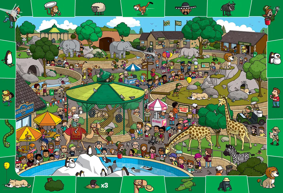 Bild: 628136005425 | Ein Tag im Zoo - Suchen &amp; Finden (Puzzle) | Spiel | In Spielebox