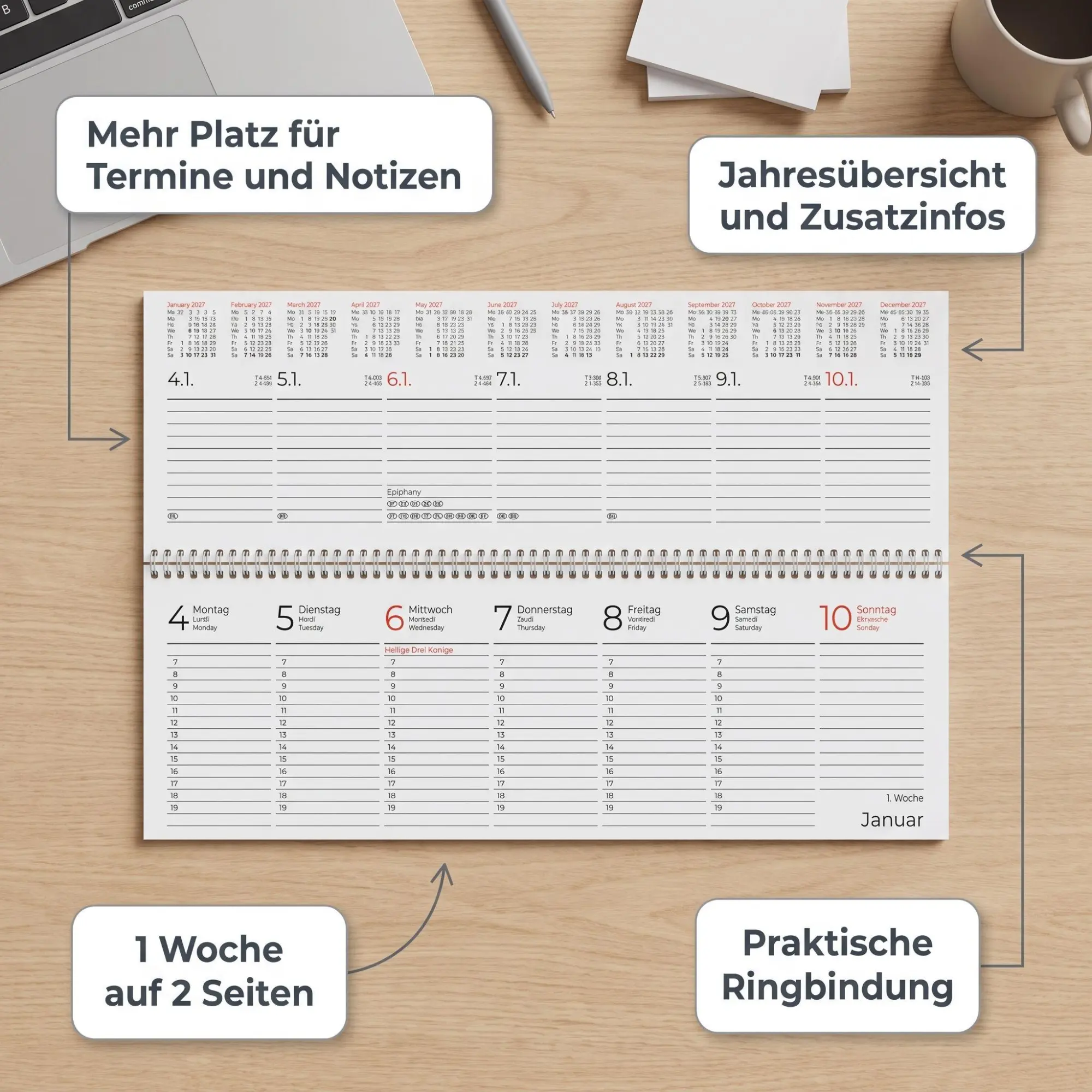 Bild: 4069095015425 | Tischkalender Expert rot 2027 | Neumann Verlage GmbH &amp; Co KG | 120 S.