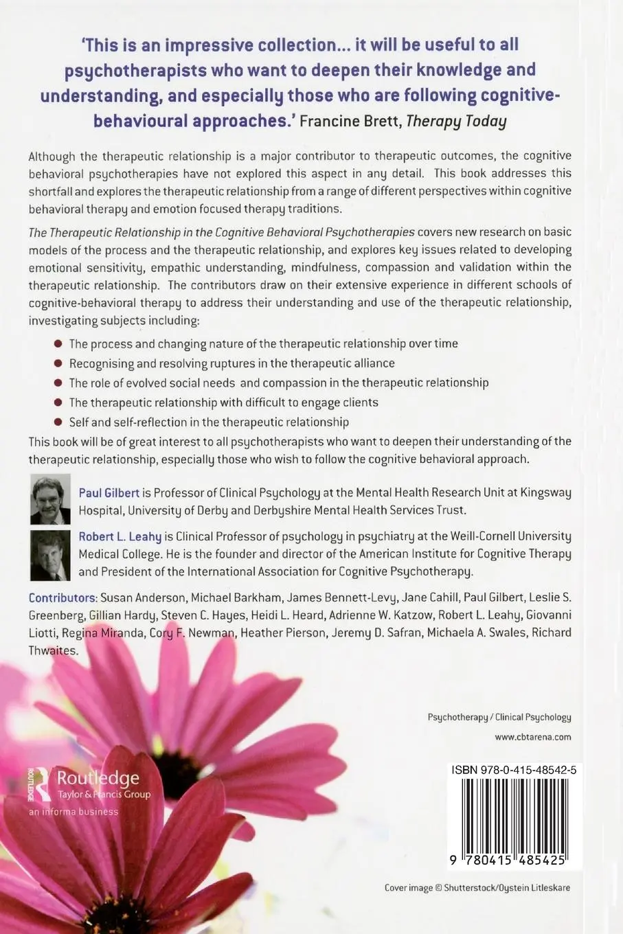 Rückseite: 9780415485425 | The Therapeutic Relationship in the Cognitive Behavioral...