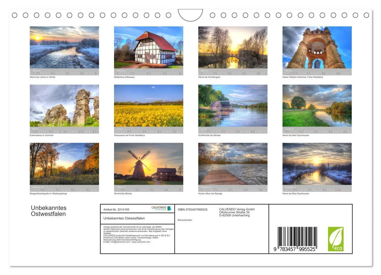 Bild: 9783457995525 | Unbekanntes Ostwestfalen (Wandkalender 2026 DIN A4 quer), CALVENDO...