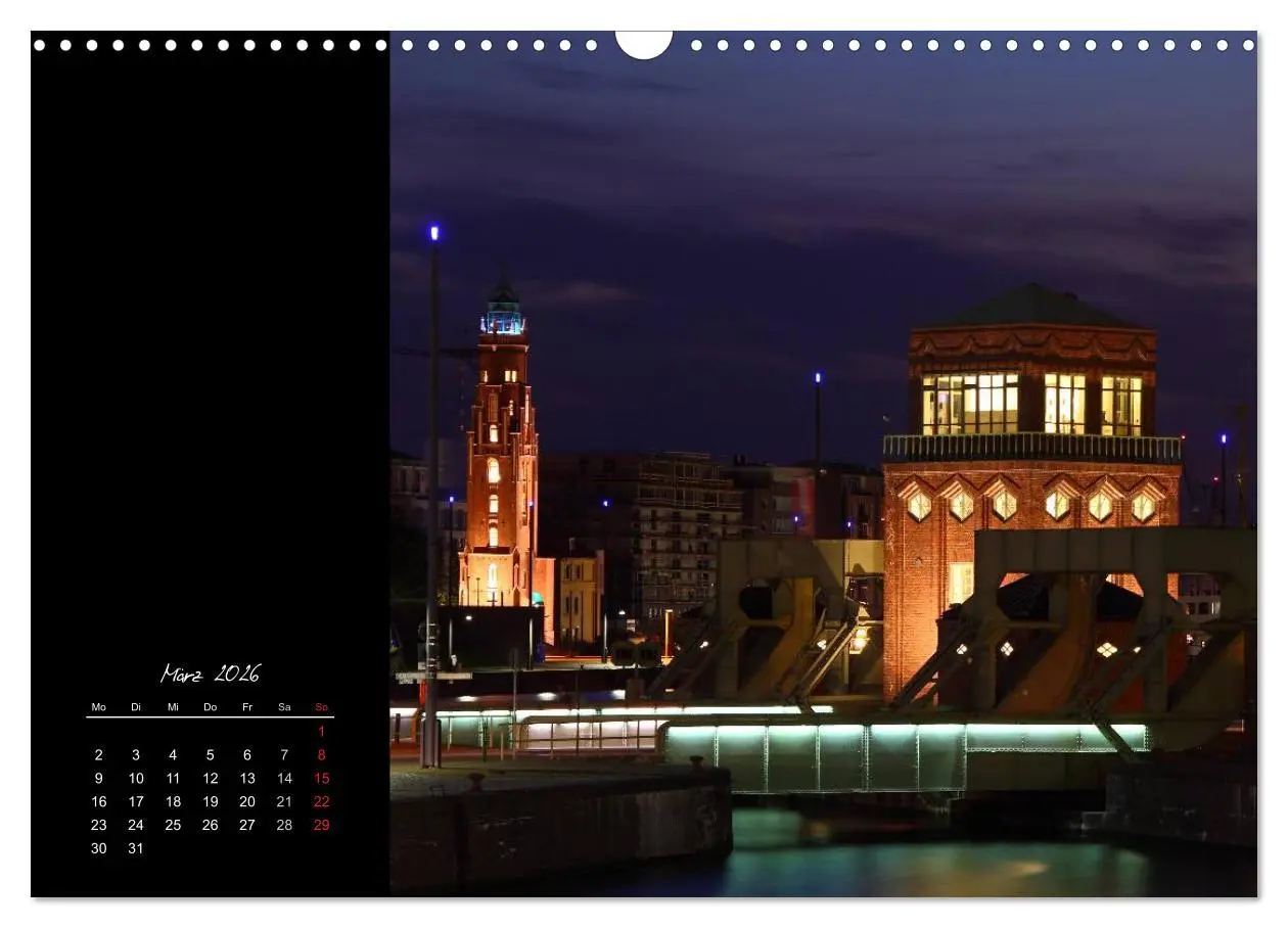 Bild: 9783516225525 | Bremerhaven Nights (Wandkalender 2026 DIN A3 quer), CALVENDO...