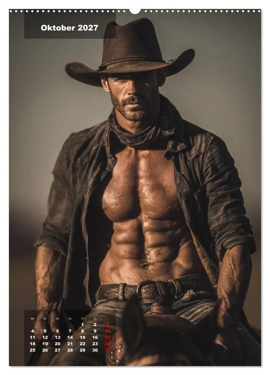 Bild: 9783516915525 | GEILE HENGSTE - Sexy Cowboys mit Ihren Pferden im Männerkalender...