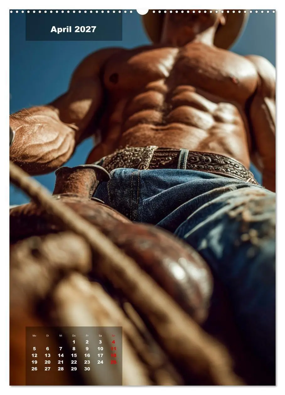 Bild: 9783516915525 | GEILE HENGSTE - Sexy Cowboys mit Ihren Pferden im Männerkalender...