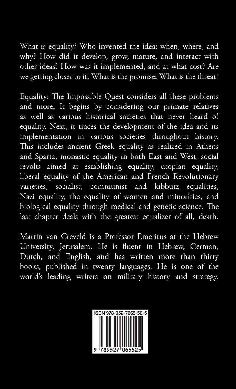 Rückseite: 9789527065525 | Equality | The Impossible Quest | Martin Van Creveld | Buch | Gebunden